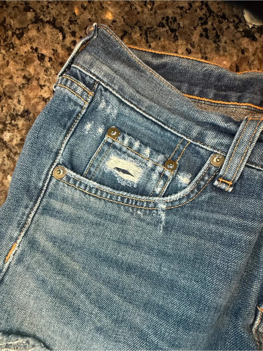 rag & bone/Woodstock JEAN Blue Denim Shorts 23 Mid Rise 3
